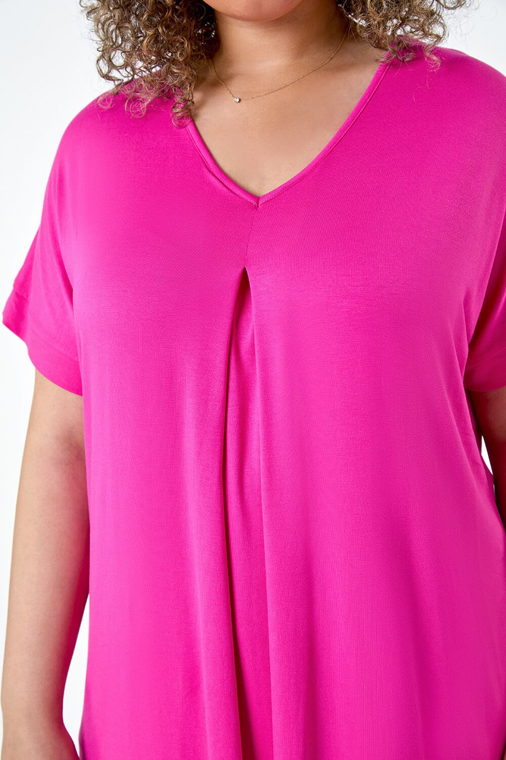 PINK Curve Plain Pleat Front Stretch Top, Image 5 of 5