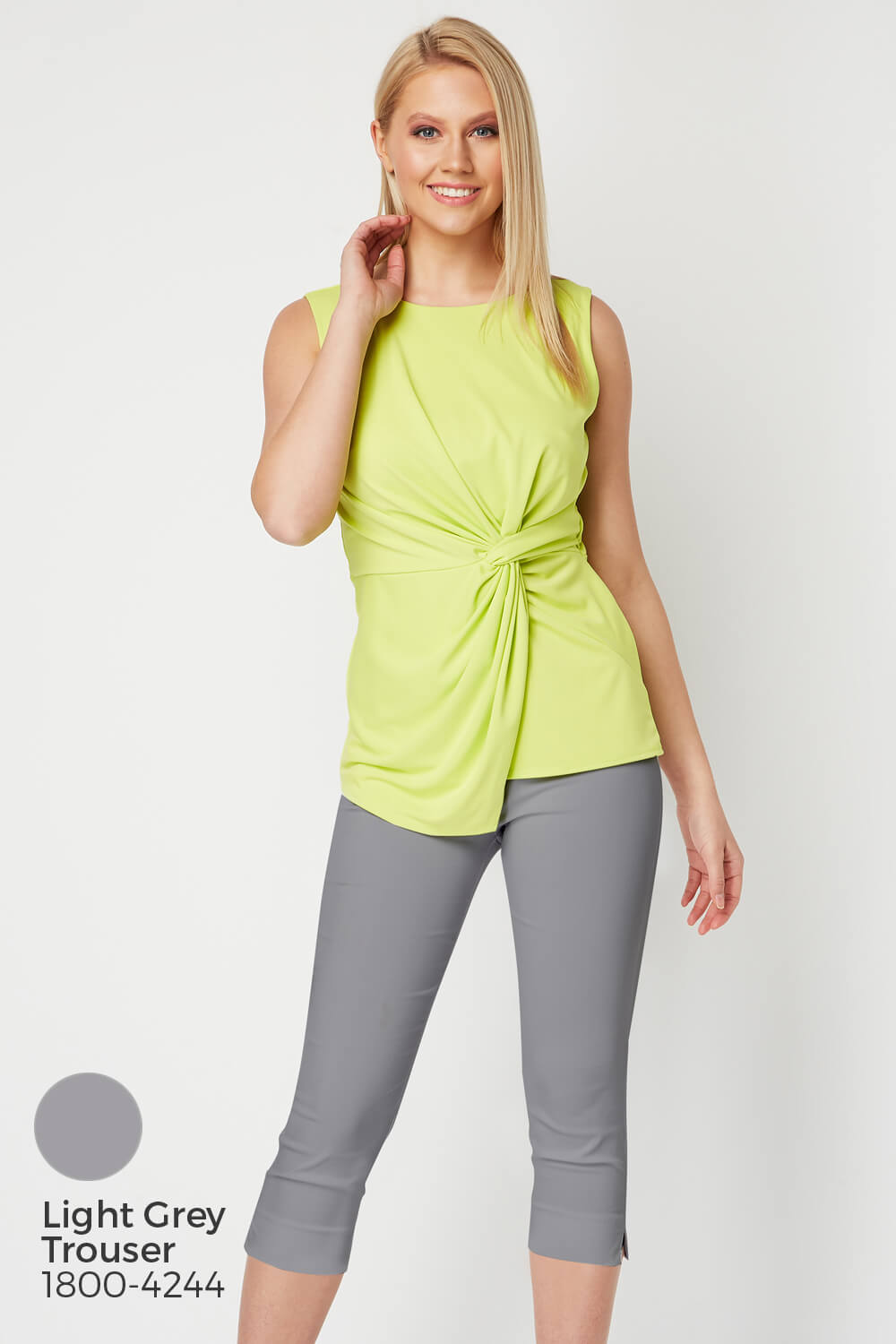 Lime Sleeveless Knot Front Top , Image 7 of 8