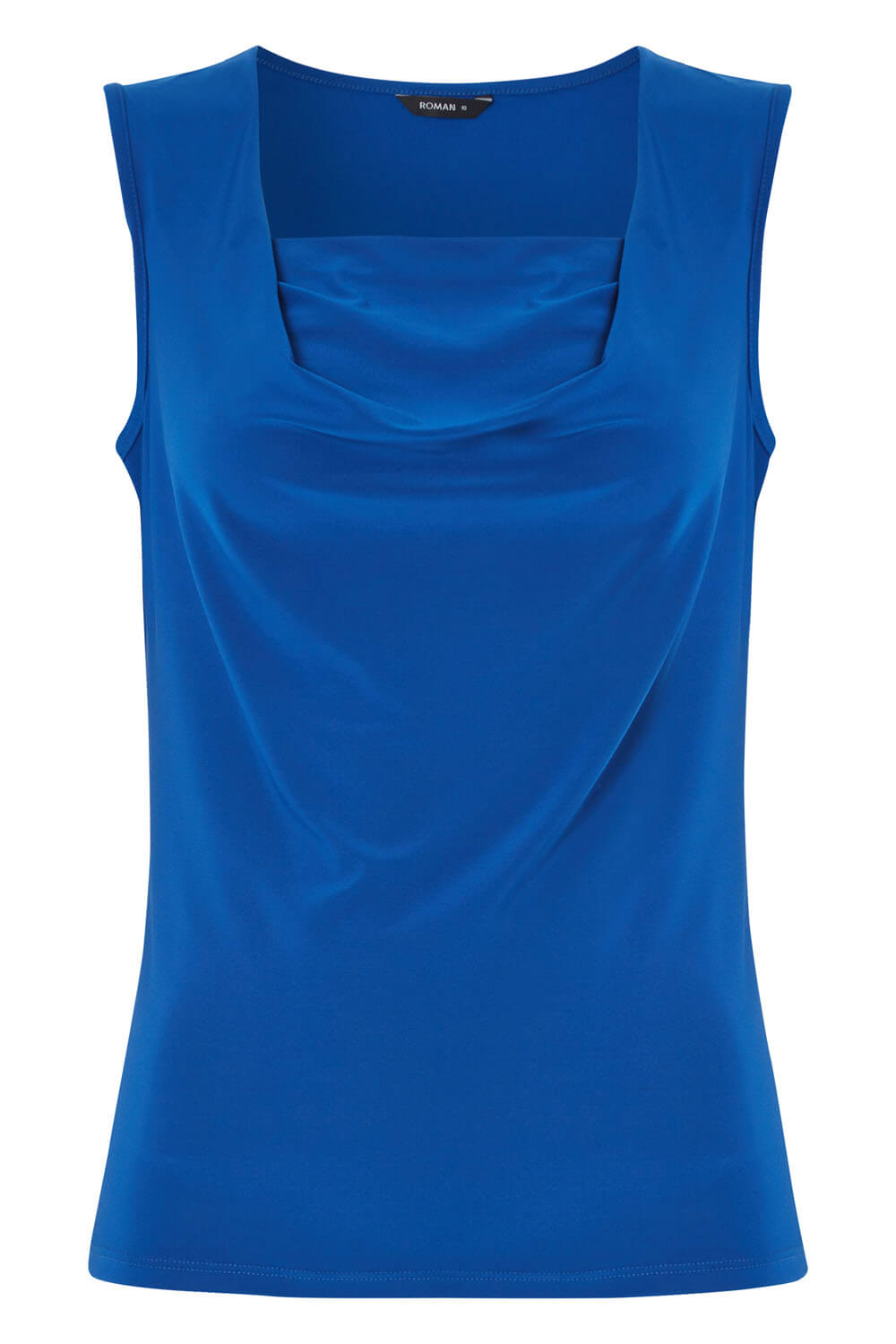Royal Blue Cowl Neck Sleeveless Top, Image 5 of 5
