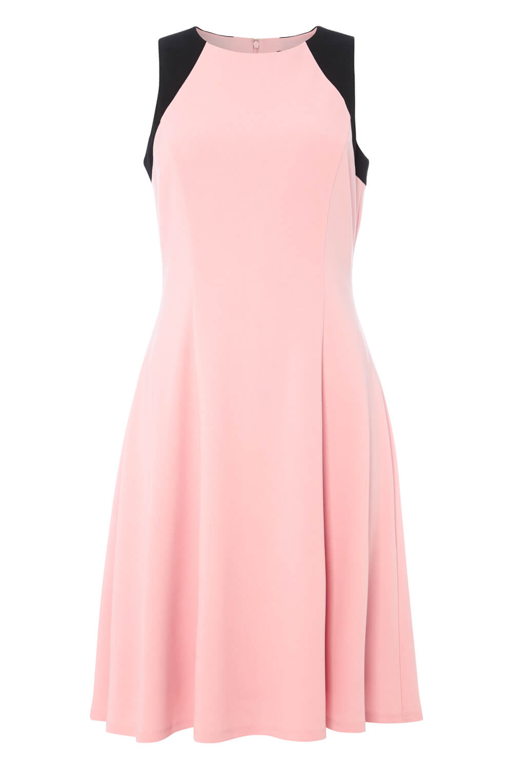 Light Pink Colour Block Fit and Flare Dress, Image 3 of 3