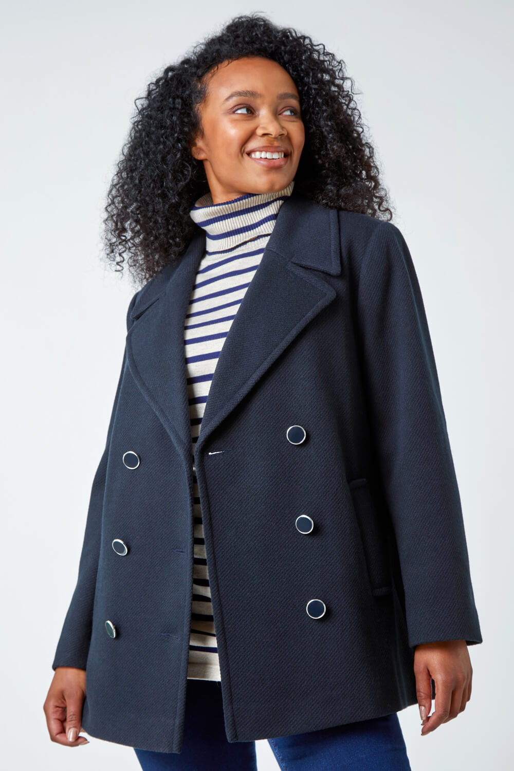 Petite Double Breasted Smart Coat