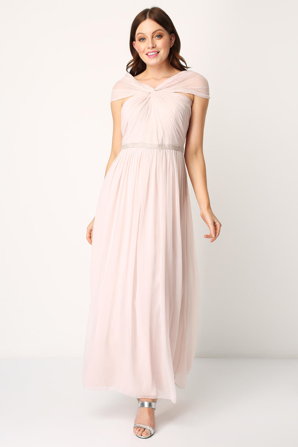 Light Pink Bead Embellished Maxi Dress, Image 4 of 5