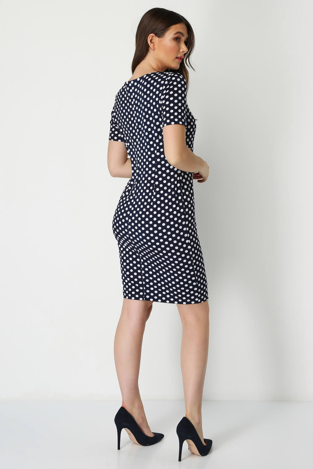  Polka Dot Short Sleeve Dress, Image 3 of 5