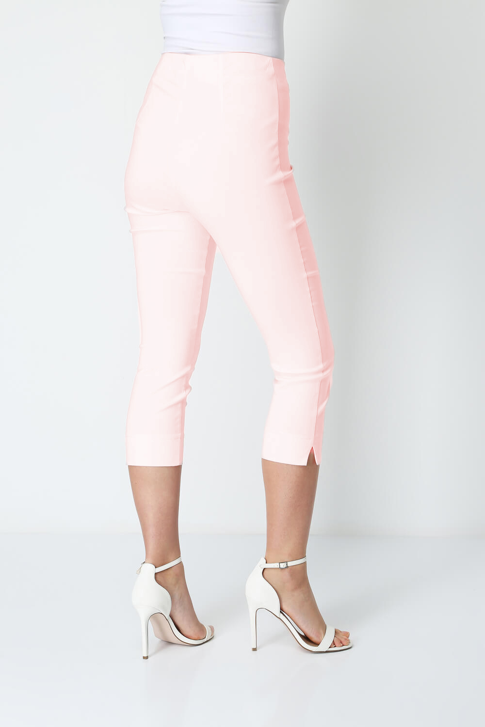 Light Pink Cropped Stretch Trouser, Image 3 of 5