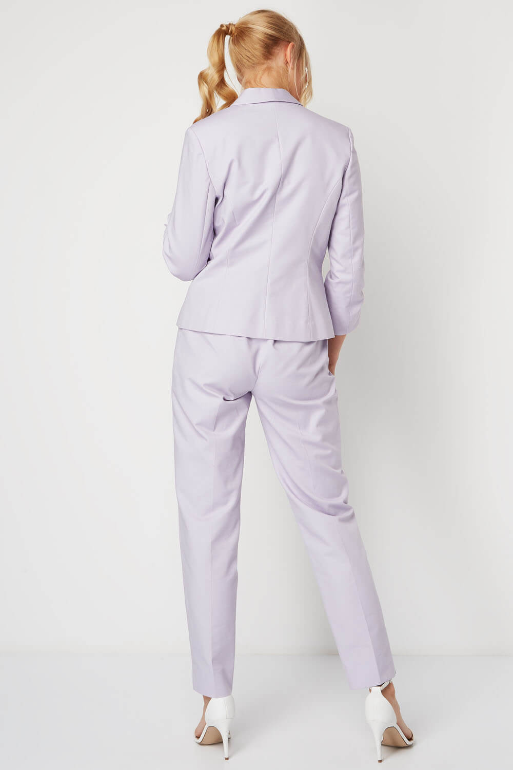 Lilac Ruched 3/4 Sleeve Jacket, Image 4 of 5