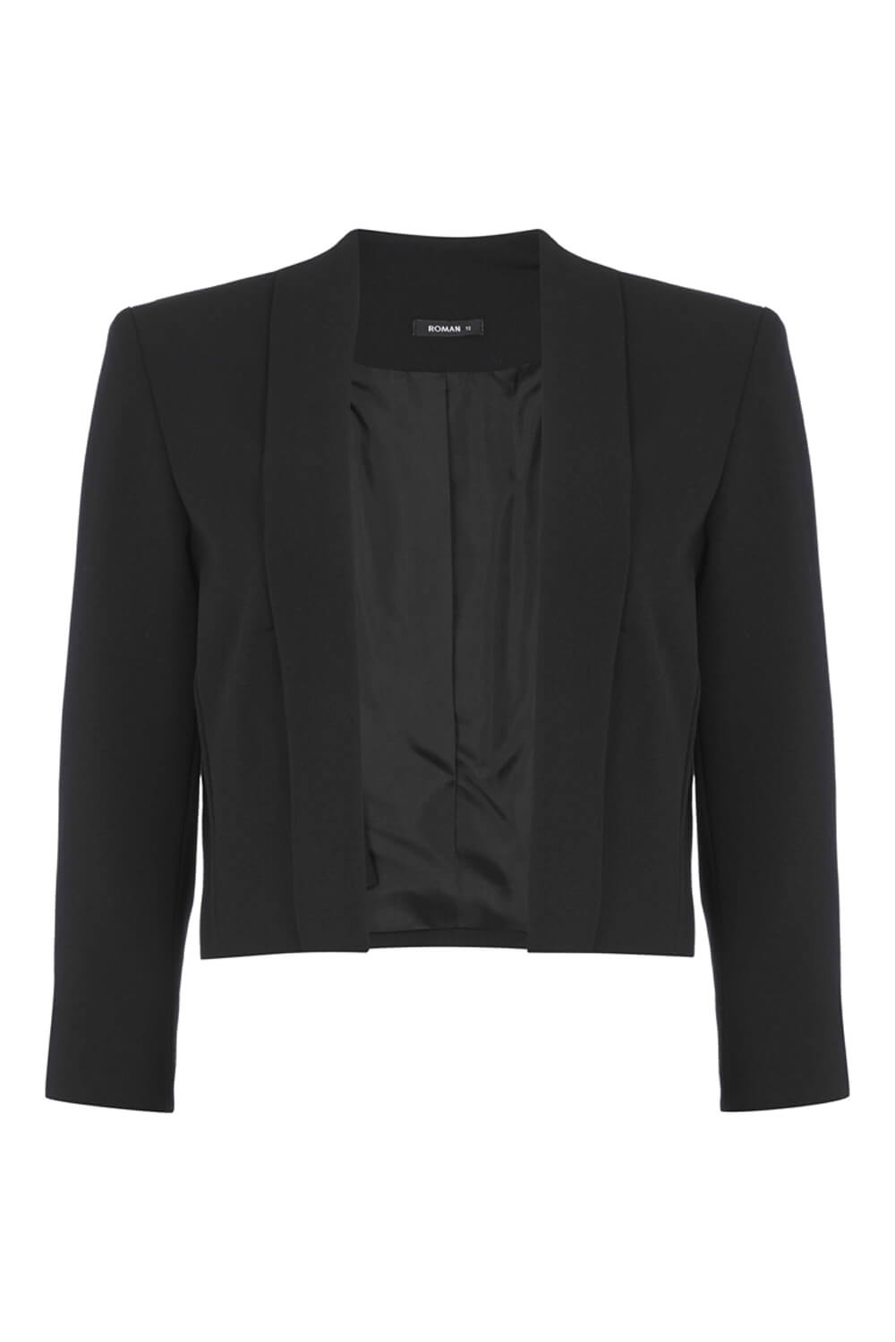 Edge to Edge Crepe Jacket in Black - Roman Originals UK