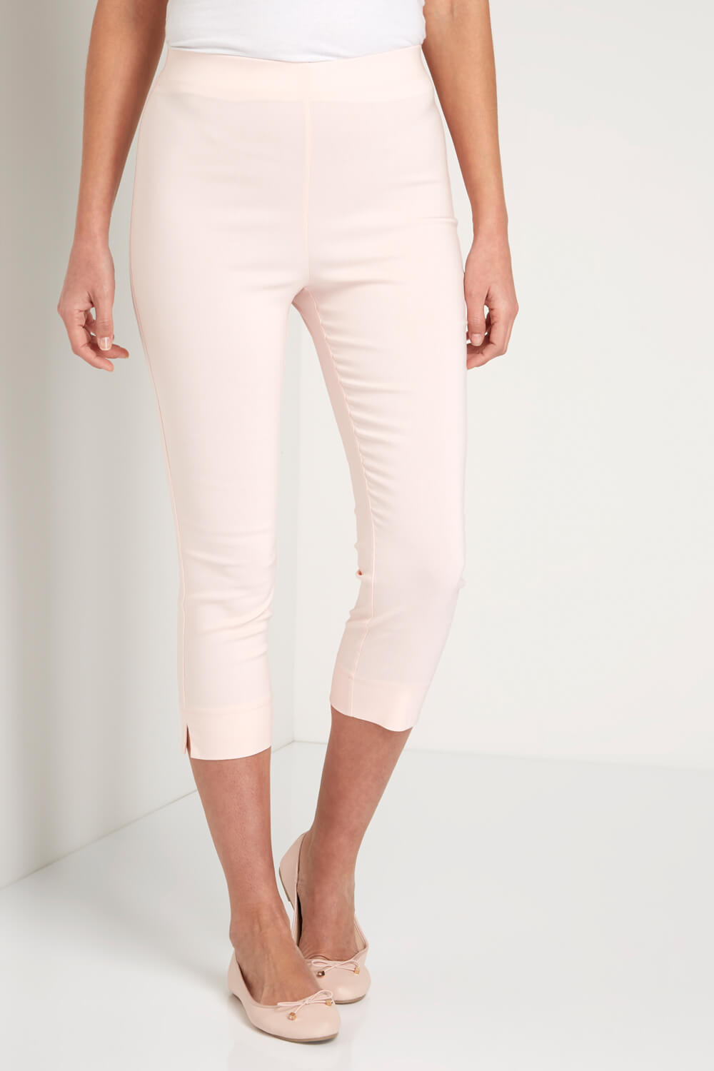Pale Pink Cropped Stretch Trouser, Image 2 of 4