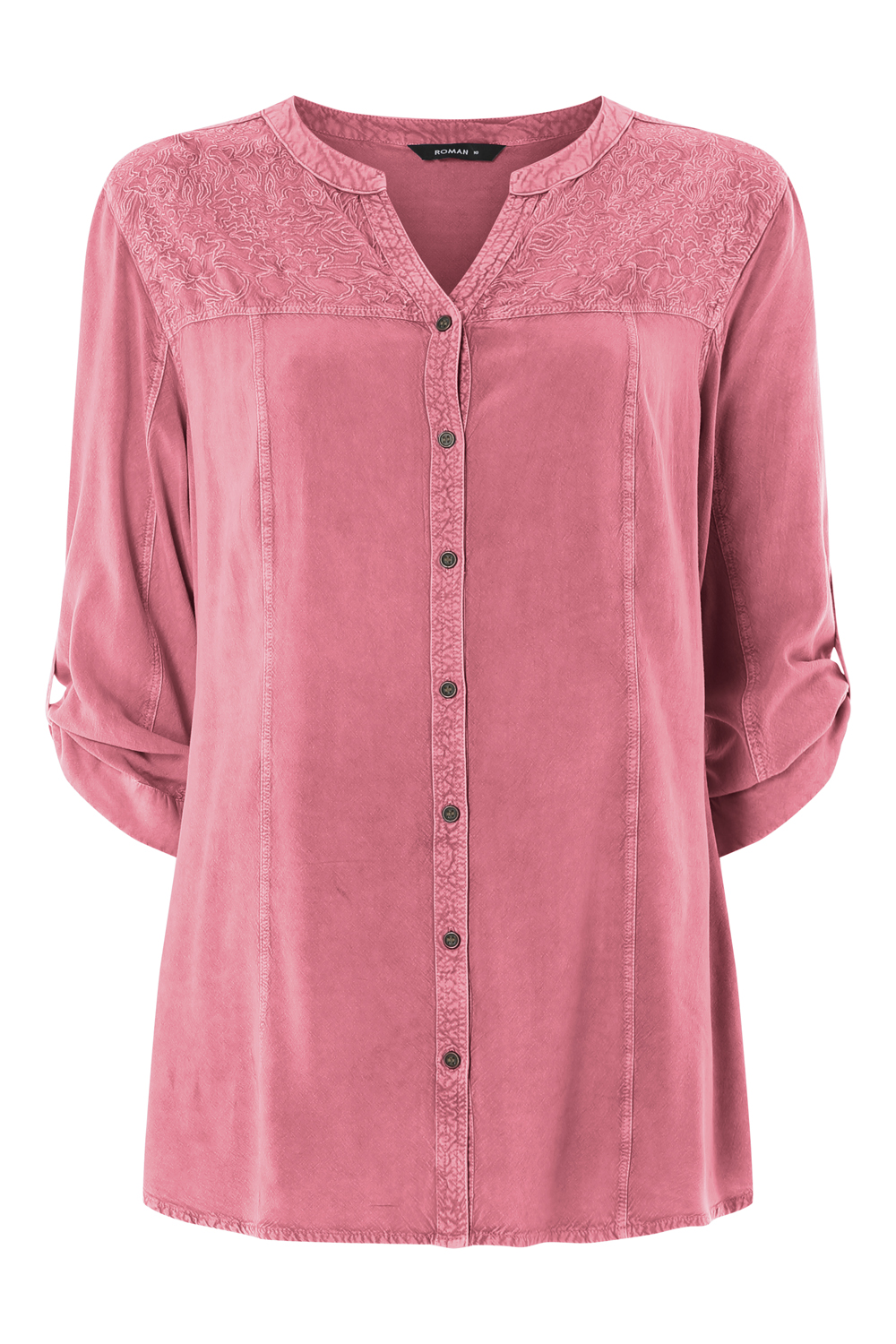 PINK Embroidered Button Through Blouse , Image 4 of 9