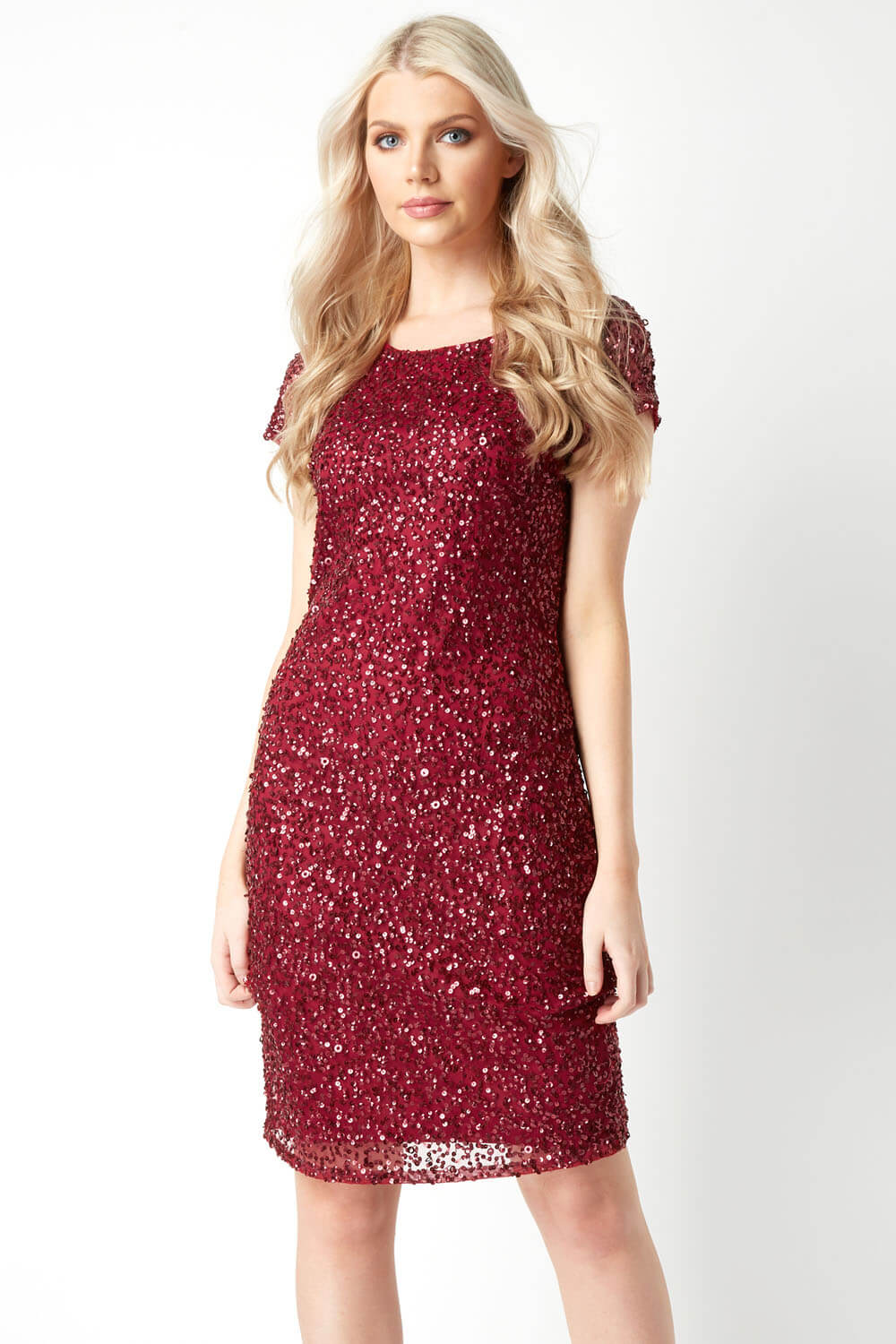 Red All Over Sequin Dress, Image 2 of 5