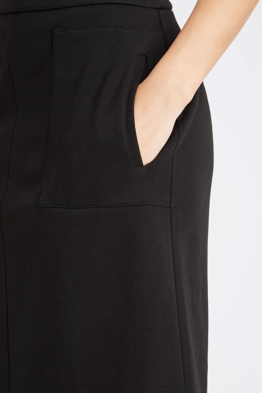 Black Textured Ponte Skirt, Image 4 of 5