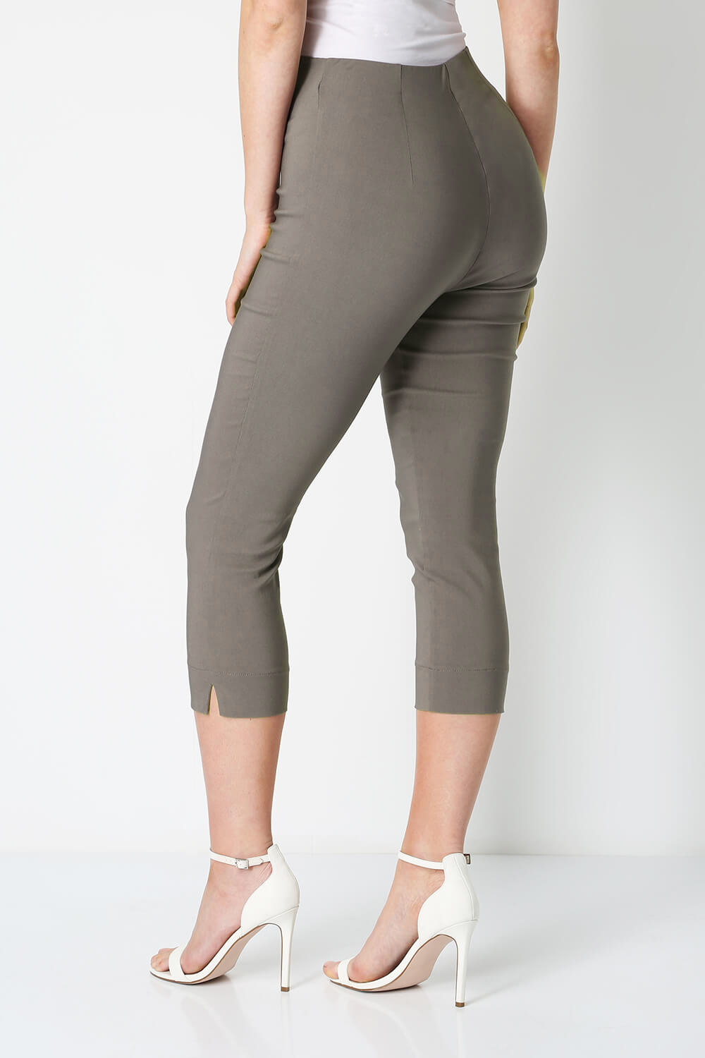 Chocolate Cropped Stretch Trouser, Image 2 of 4