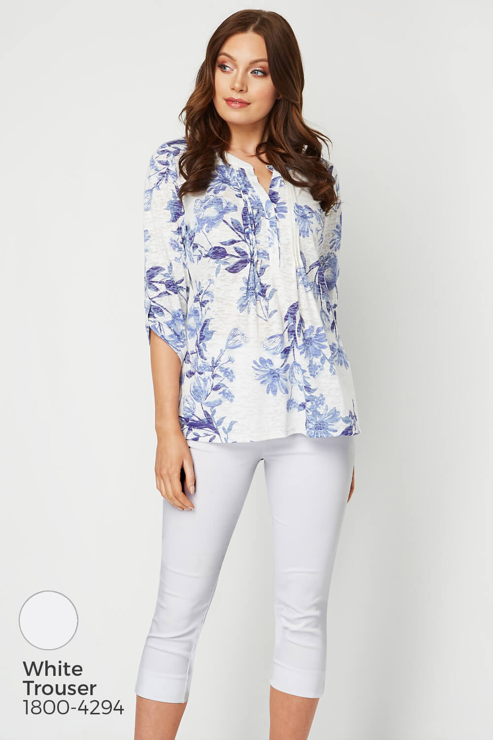 Blue Burnout Floral Jersey Shirt, Image 8 of 8