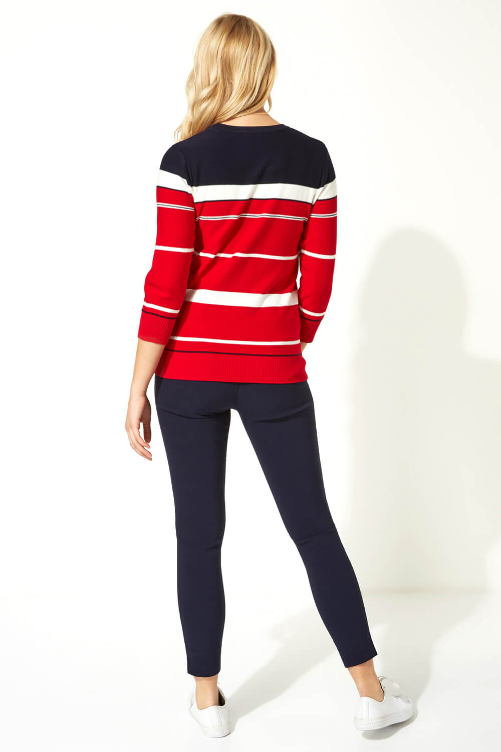 Red Nautical Bird Embroidered Stripe Jumper, Image 3 of 5