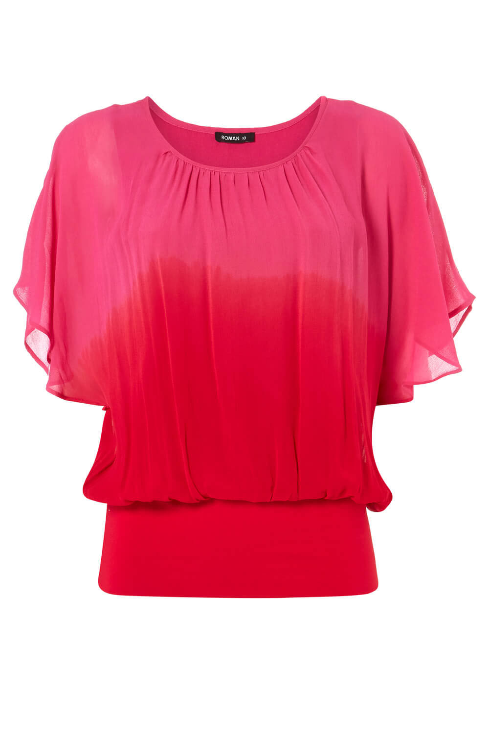 Fuchsia Ombre Batwing Overlay Top, Image 5 of 5