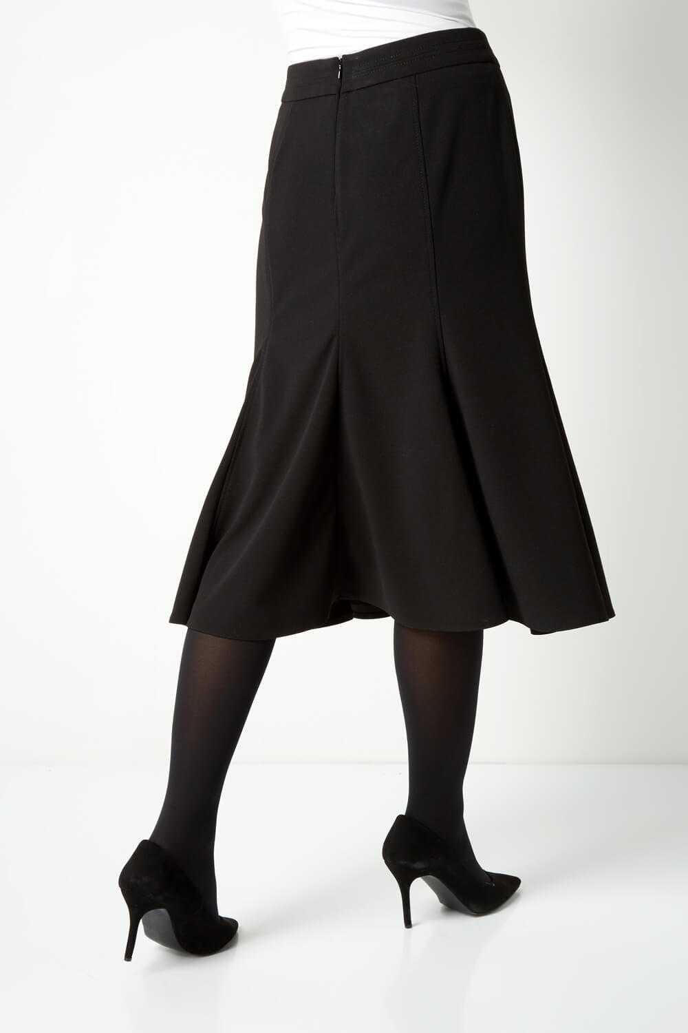 Black Flute Midi Skirt, Image 2 of 4