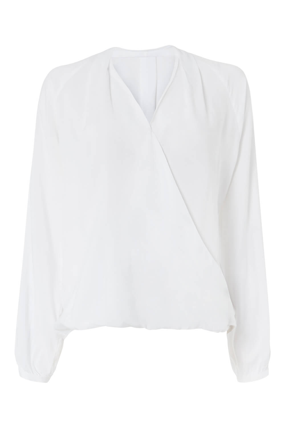 White V Neck Wrap Front Top , Image 4 of 4