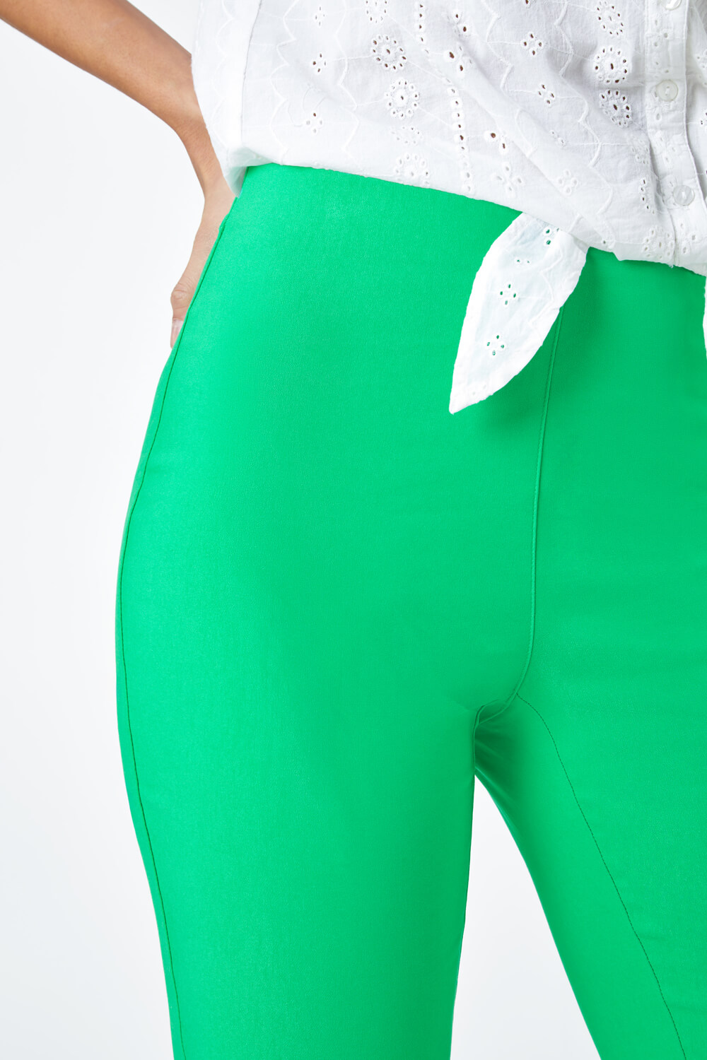 Pale Green Knee Length Stretch Shorts, Image 5 of 5