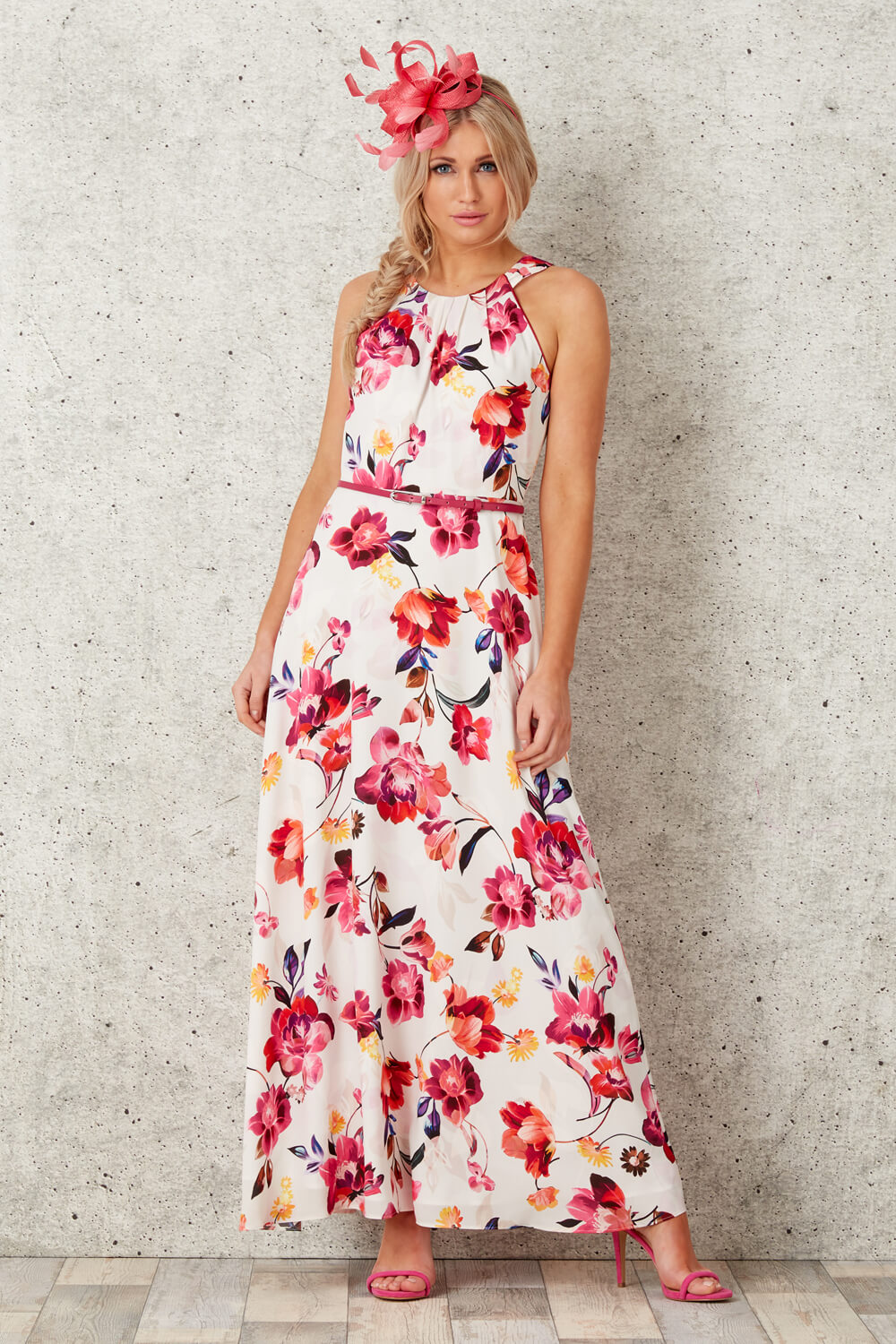 Floral Belted Maxi Dress