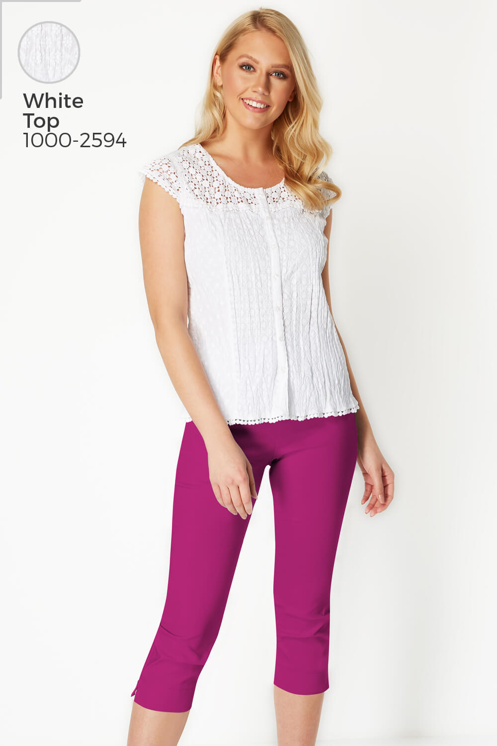 MAGENTA Cropped Stretch Trouser, Image 6 of 6