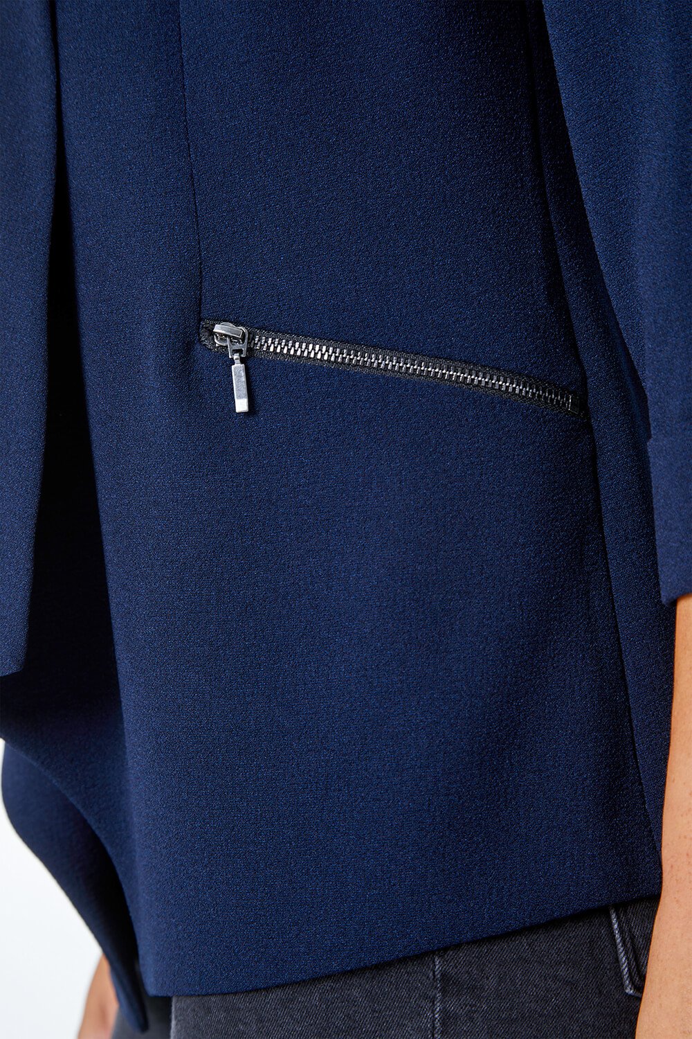 Navy   Petite Zip Detail Jacket, Image 5 of 5