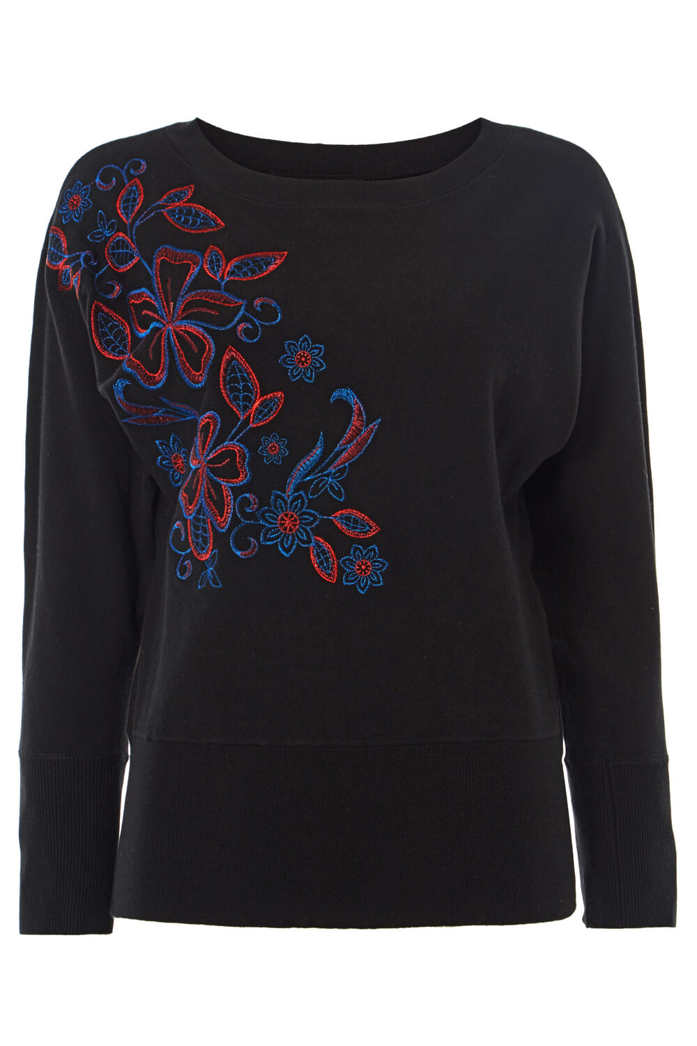 Black Floral Embroidered Jumper , Image 5 of 5