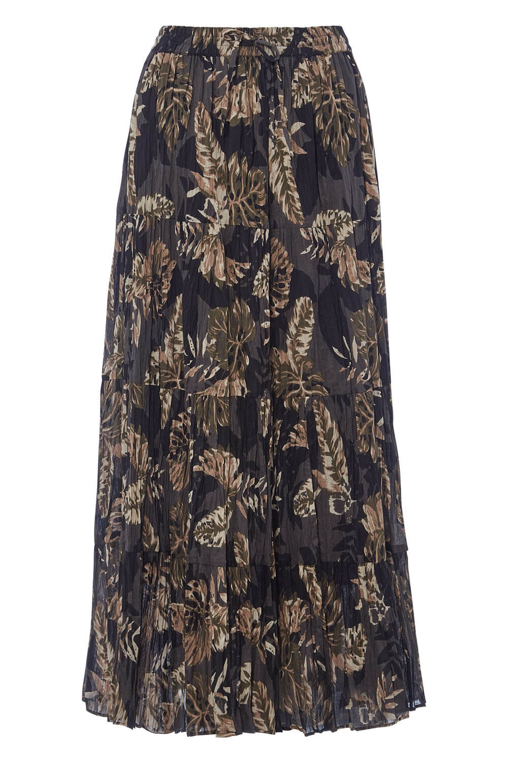 Safari Print Maxi Skirt in Khaki - Roman Originals UK