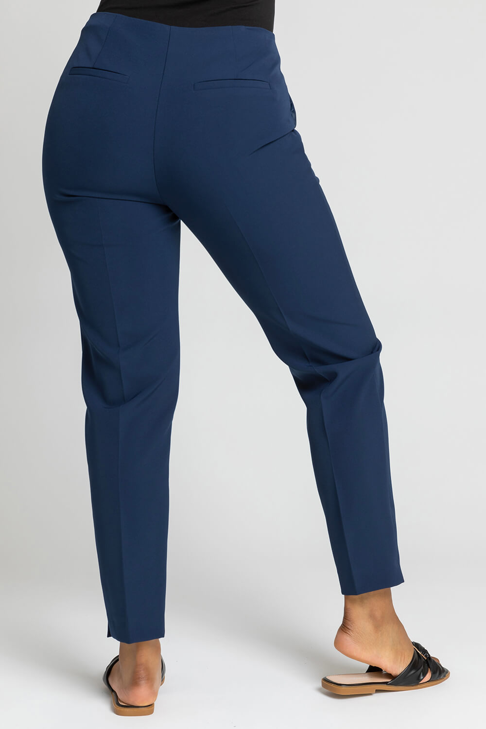 Navy  Petite Soft Jersey Tapered Trouser, Image 2 of 4