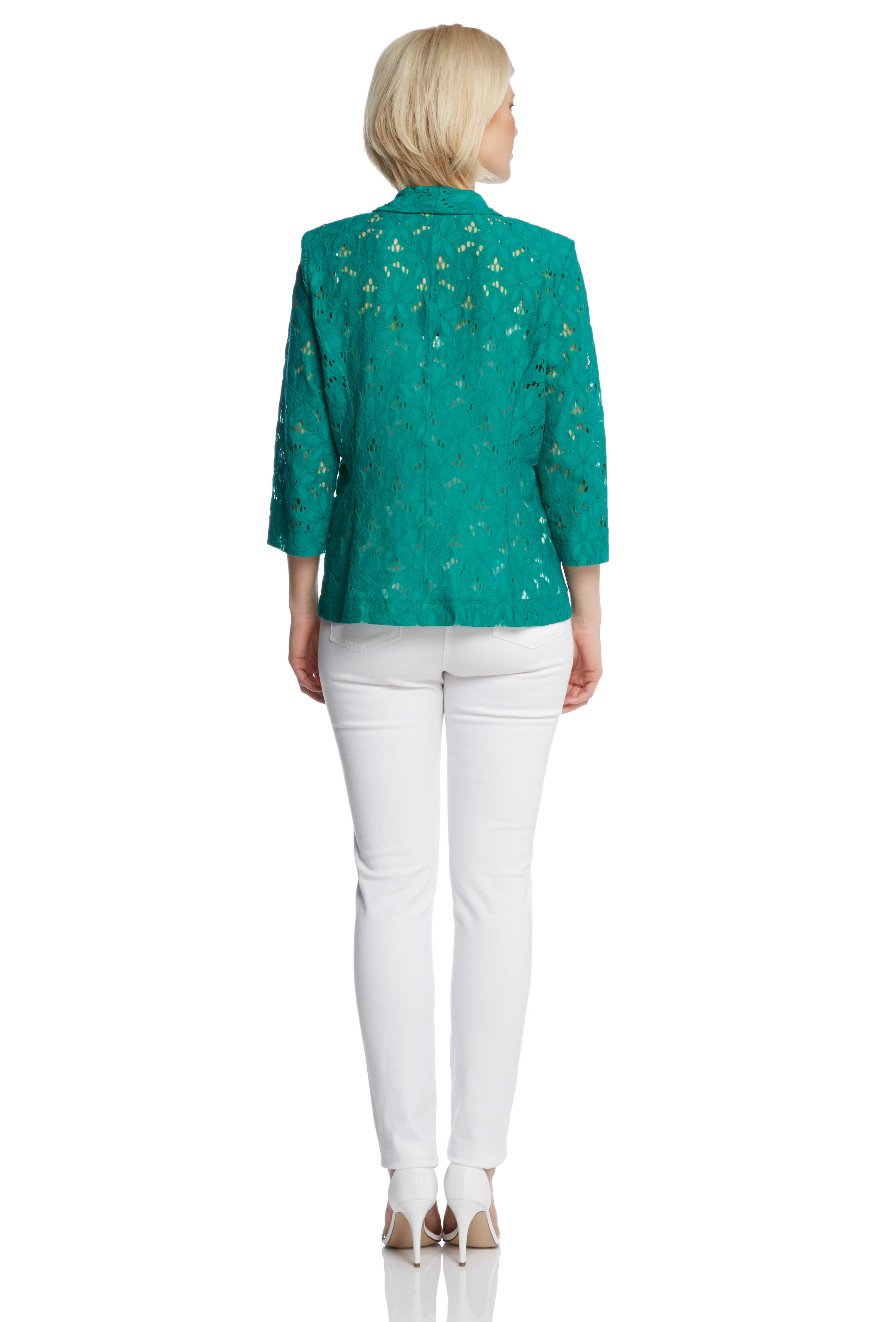 Large Floral Lace Jacket in Emerald Roman Originals UK