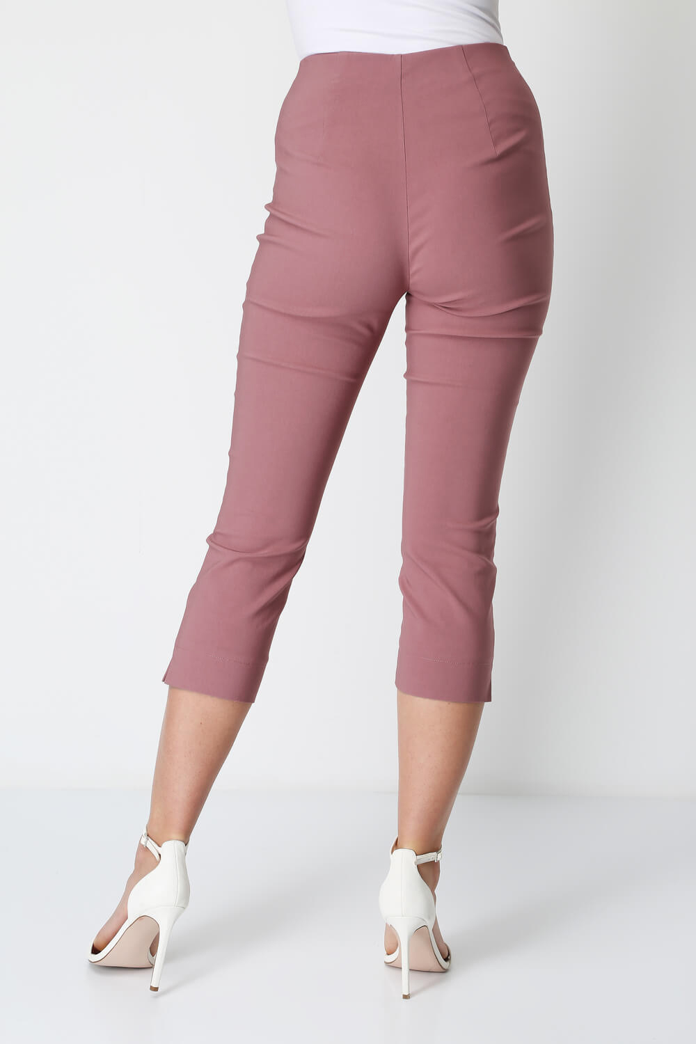 Dusky Pink Cropped Stretch Trouser, Image 2 of 4