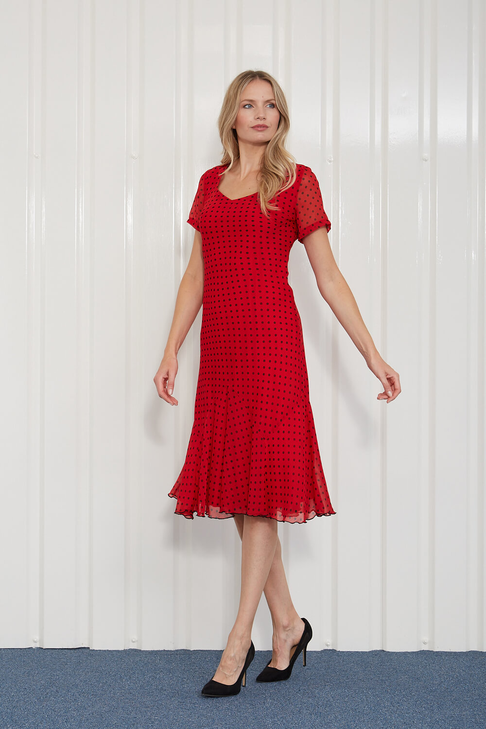 Scarlet Julianna Spot Print Chiffon Dress, Image 4 of 4