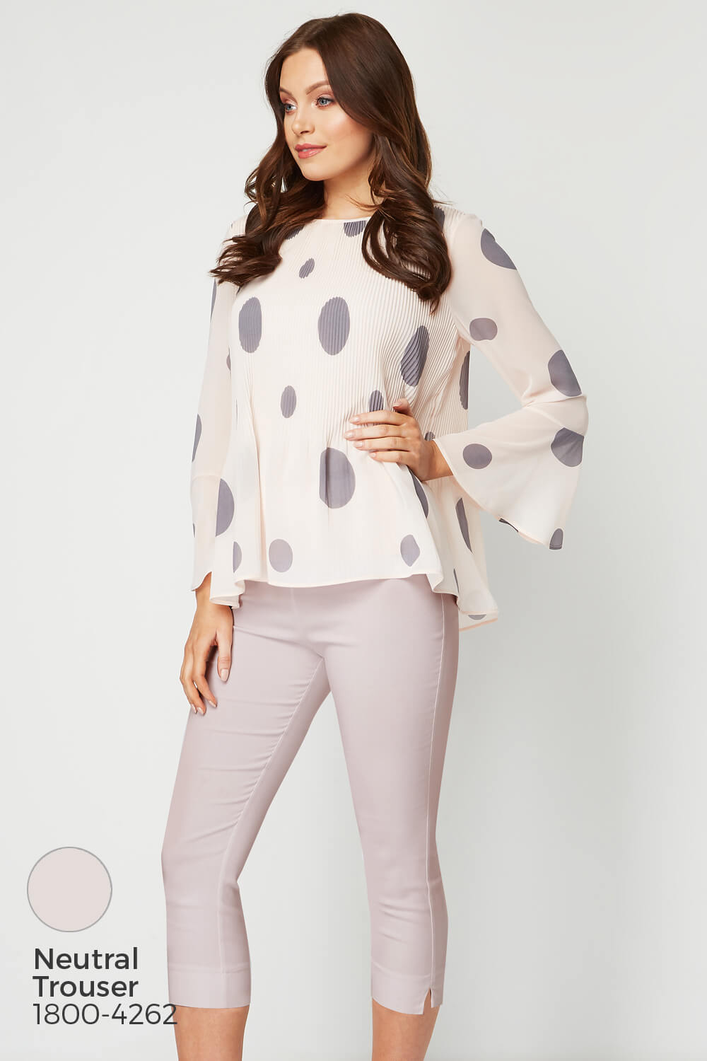 PINK Spot Print Pleated top , Image 6 of 8