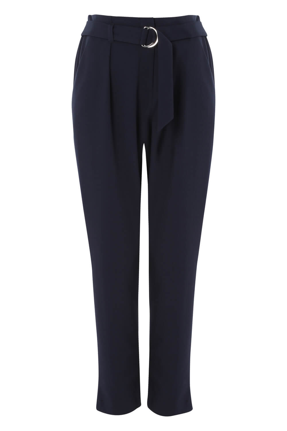 Navy  Ring Detail Tailored Trousers, Image 5 of 5