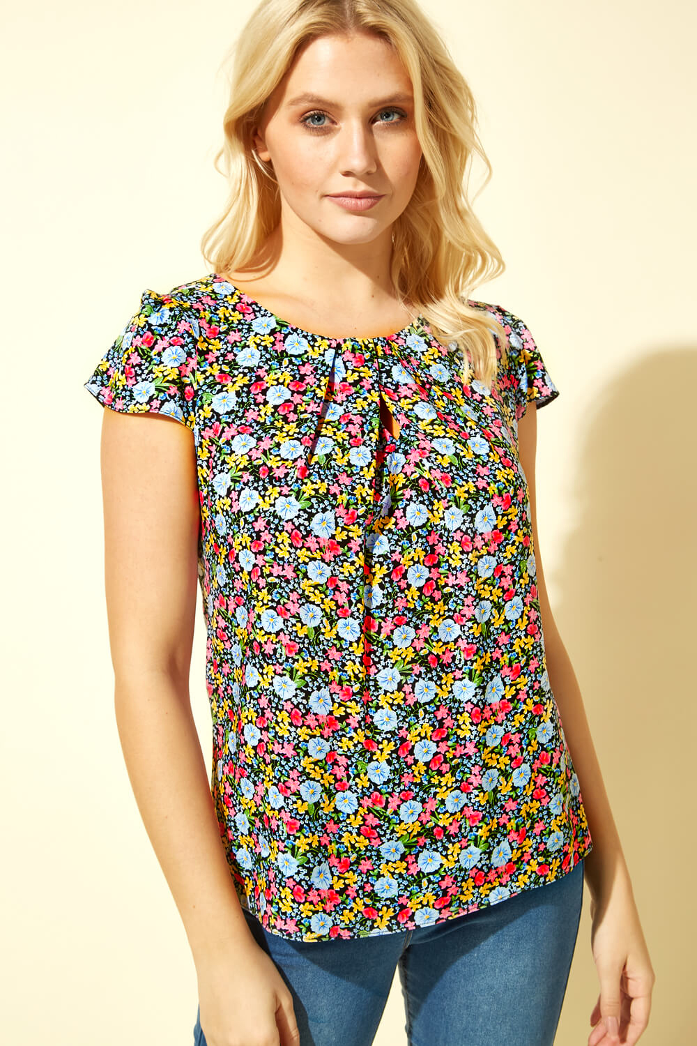 Ditsy Floral Cap Sleeve Top