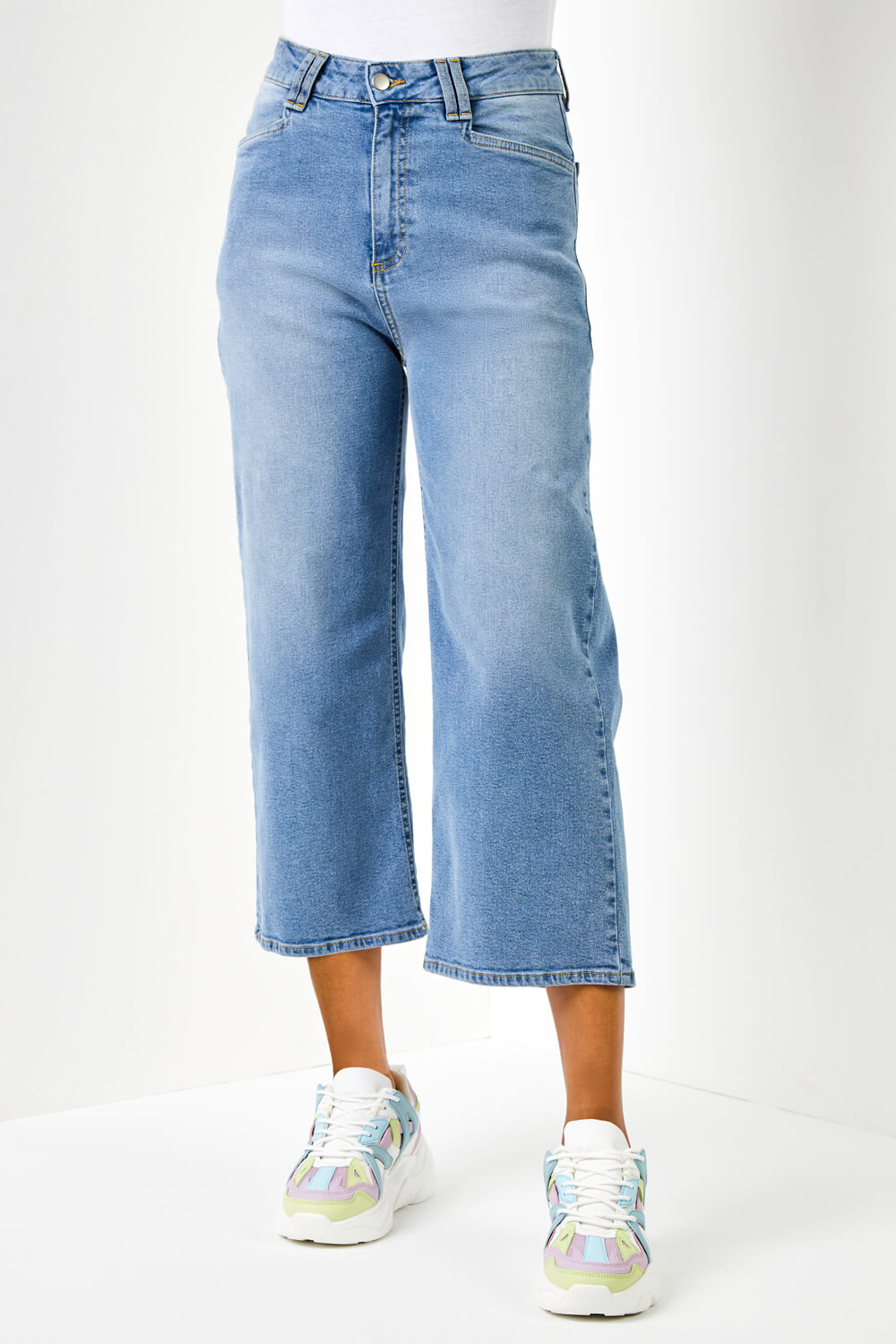 J Brand Jeans Womens 26 Liza Wide Leg Culottes Capri Cropped Gaucho Denim  Blue | eBay