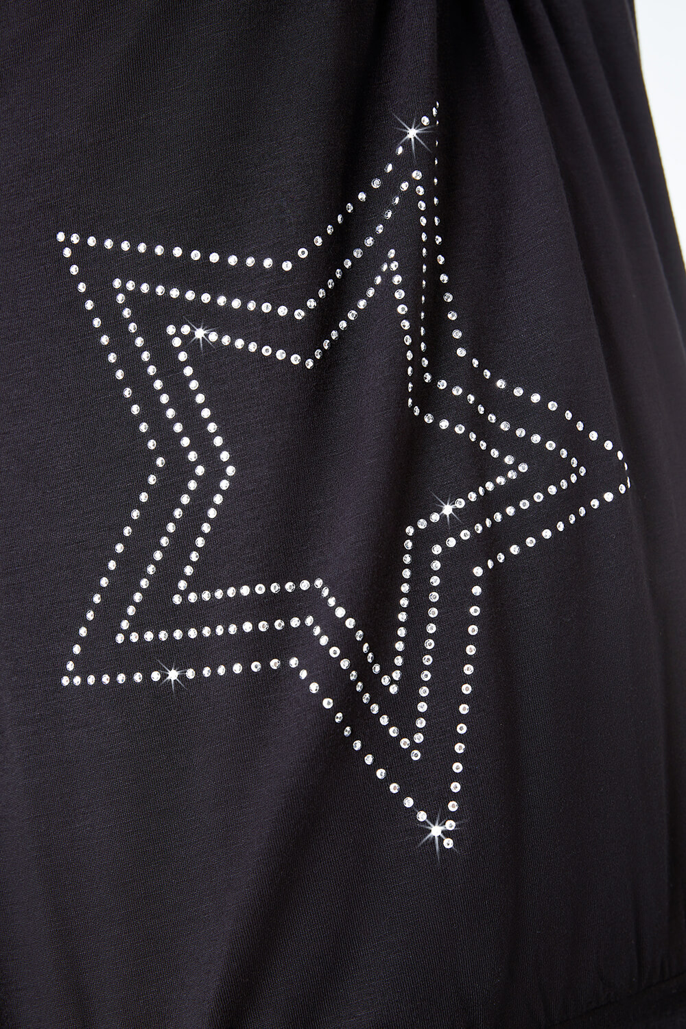 Black Star Embellished Blouson Jersey Top, Image 4 of 5