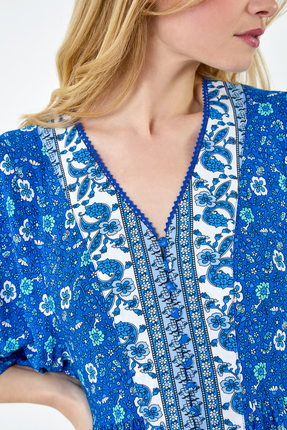 RONA FLORAL BORDER PRINT DRESS