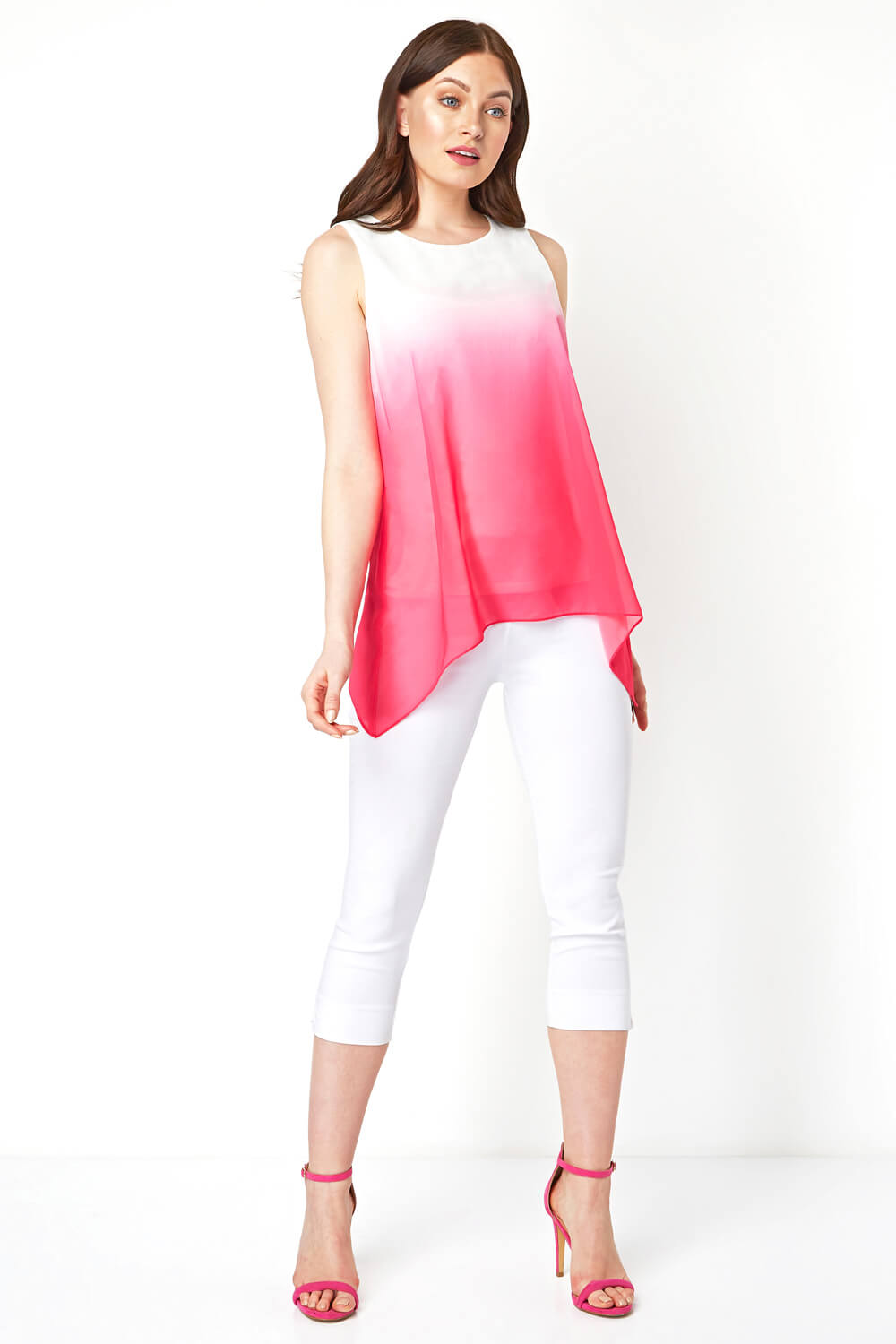 PINK Ombre Print Overlay Top, Image 2 of 8