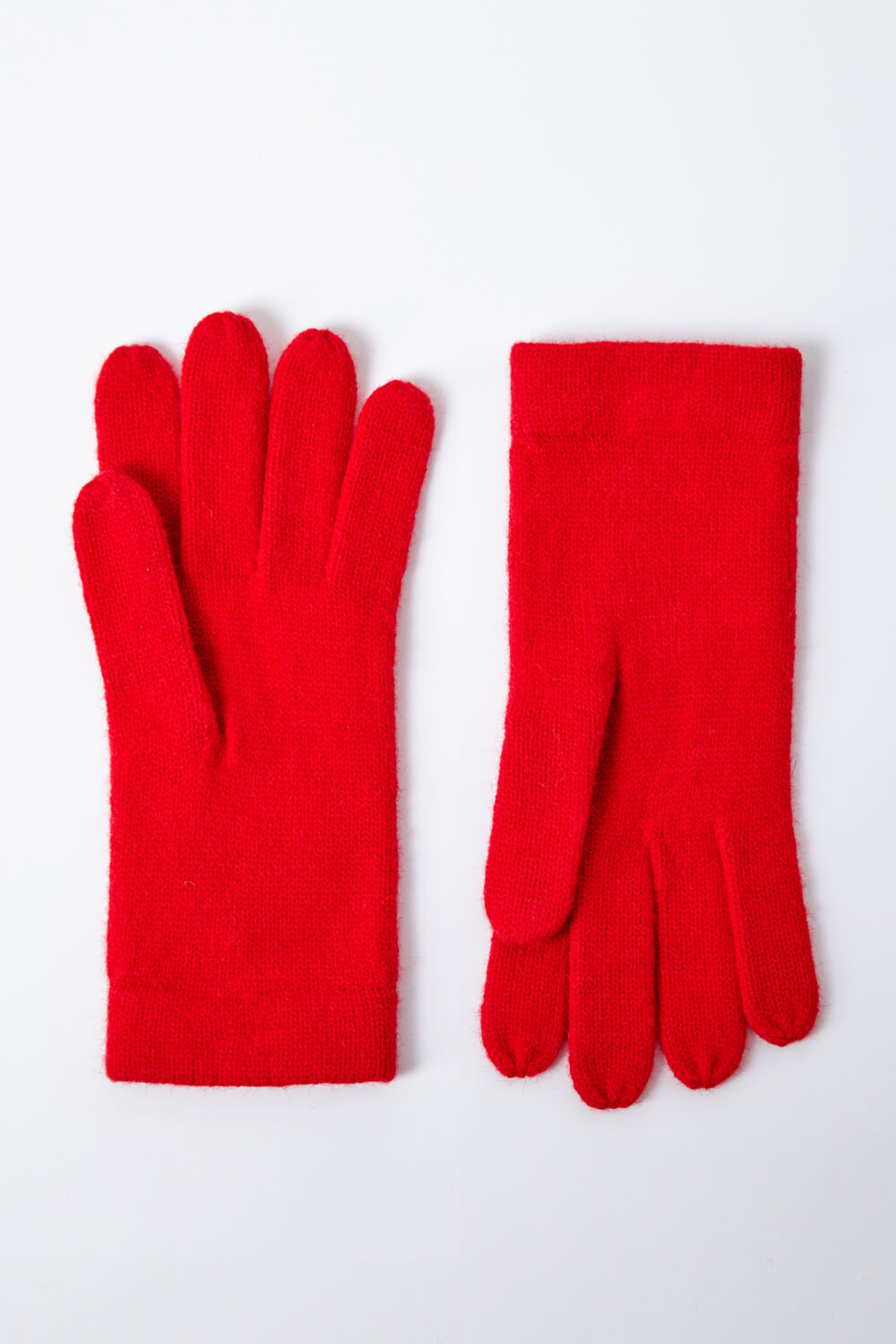 Red One Size Stretch Knit Gloves, Image 5 of 5