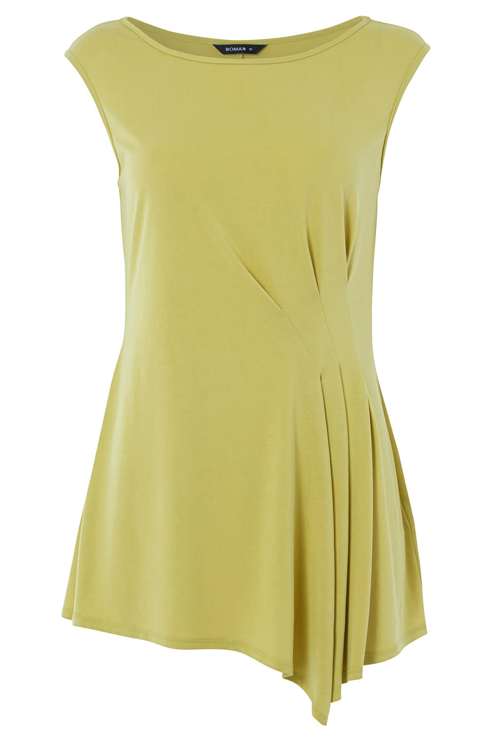 Lime Asymmetrical Pleat Detail Top, Image 5 of 5
