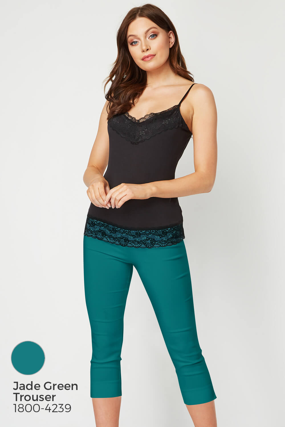 Black Lace Trim Camisole Top, Image 8 of 8