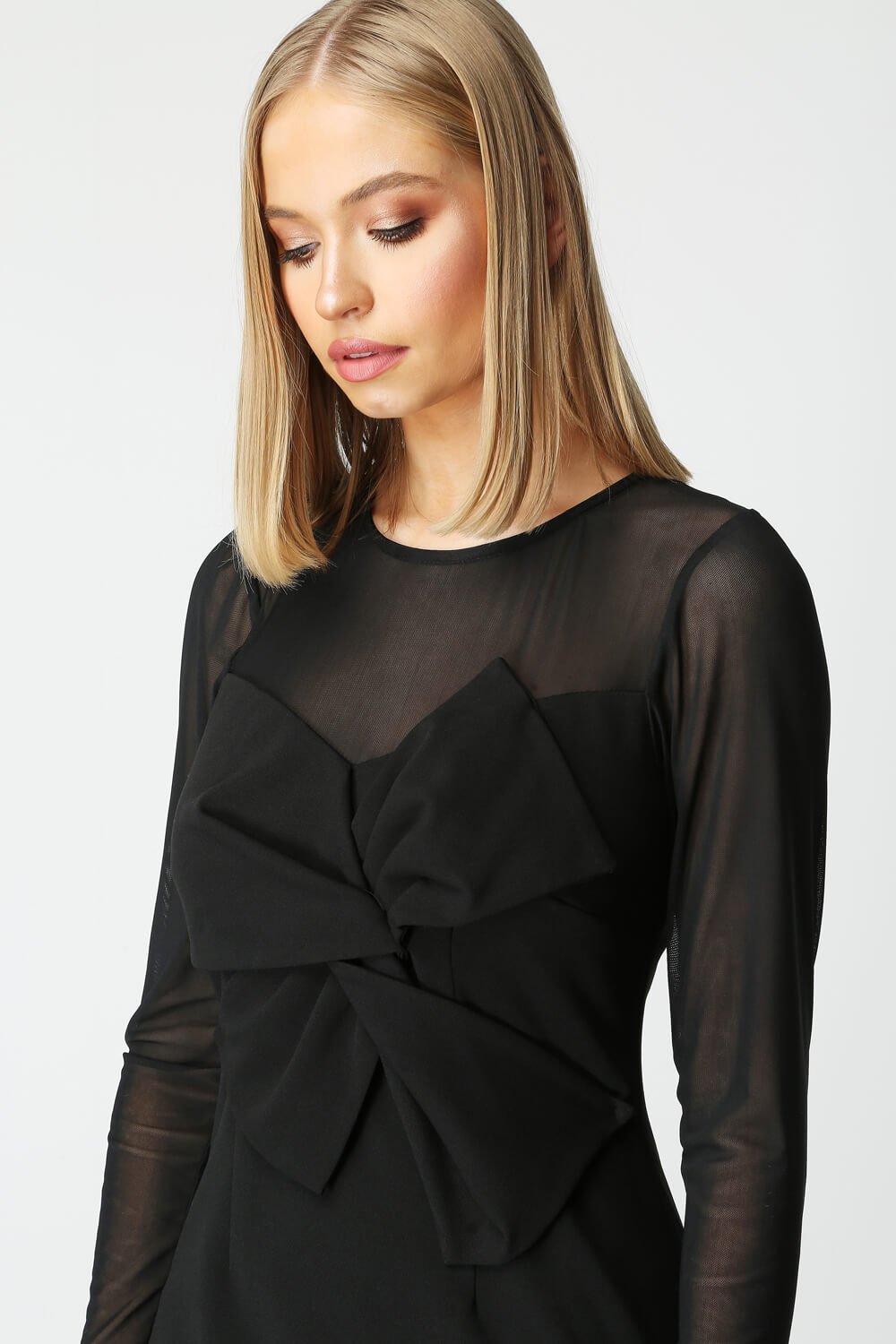 Black Bow Detail Dress, Image 3 of 4
