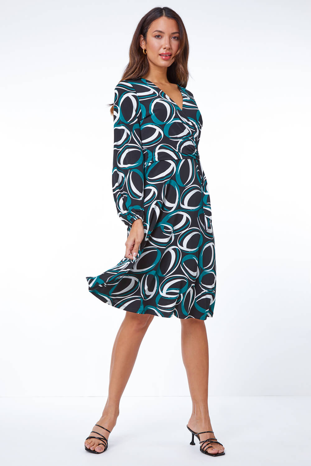 Abstract Wrap Ring Detail Dress