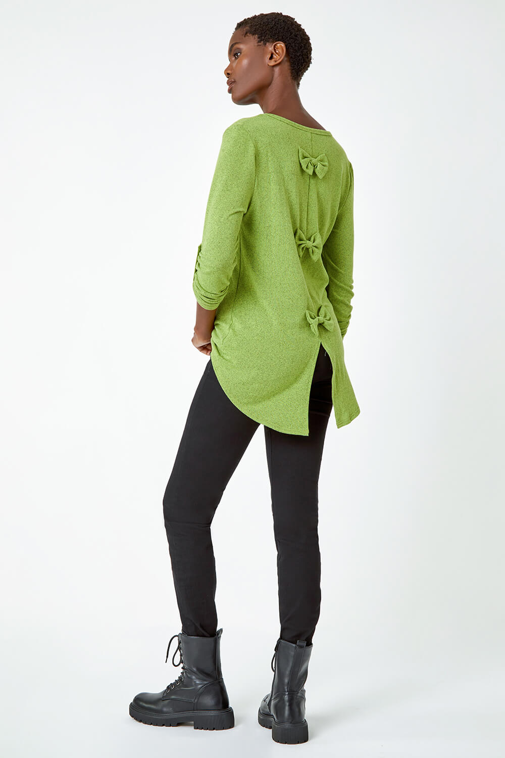 Lime Bow Back Detail Stretch Top, Image 3 of 5