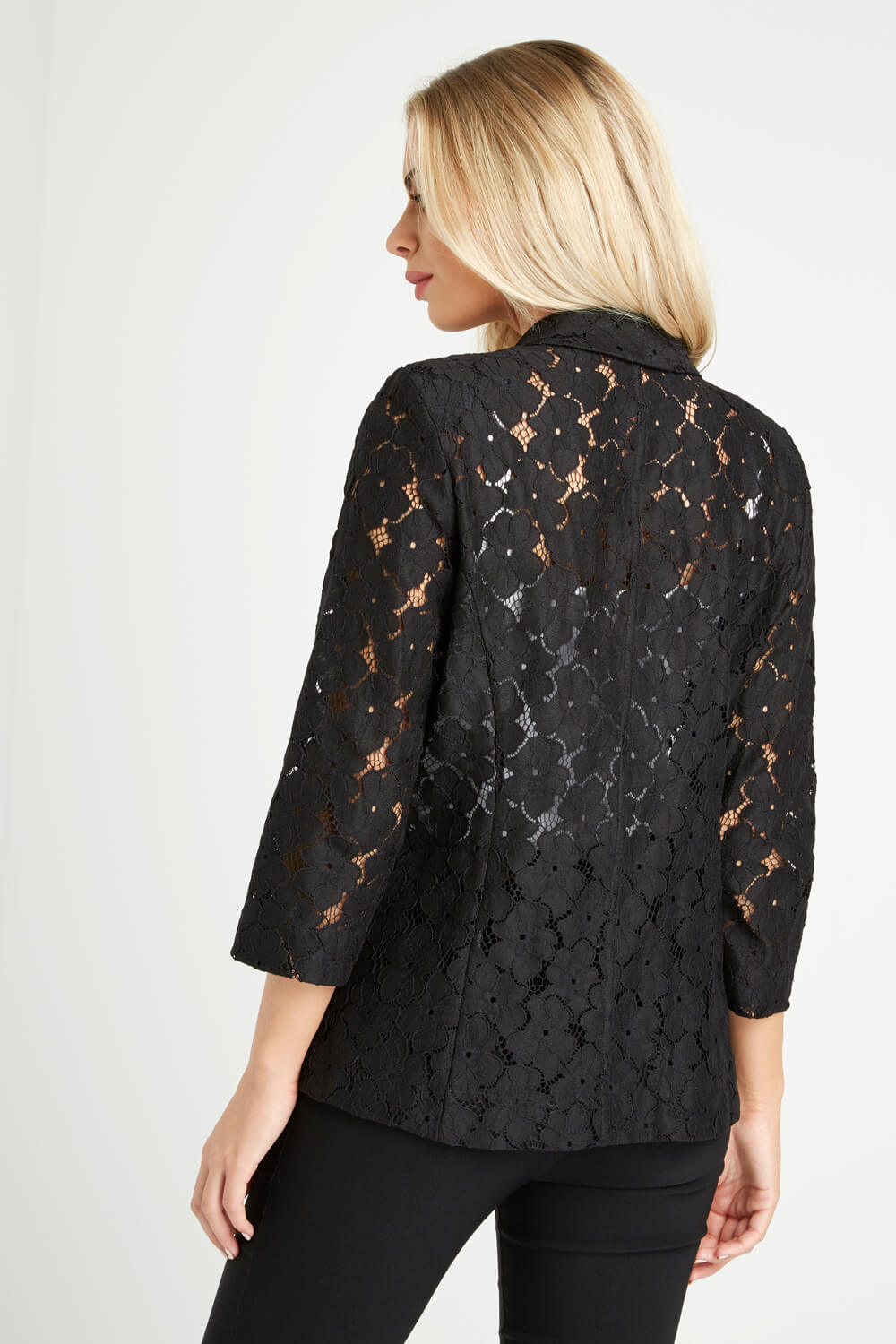 Black Floral Lace Jacket, Image 2 of 5