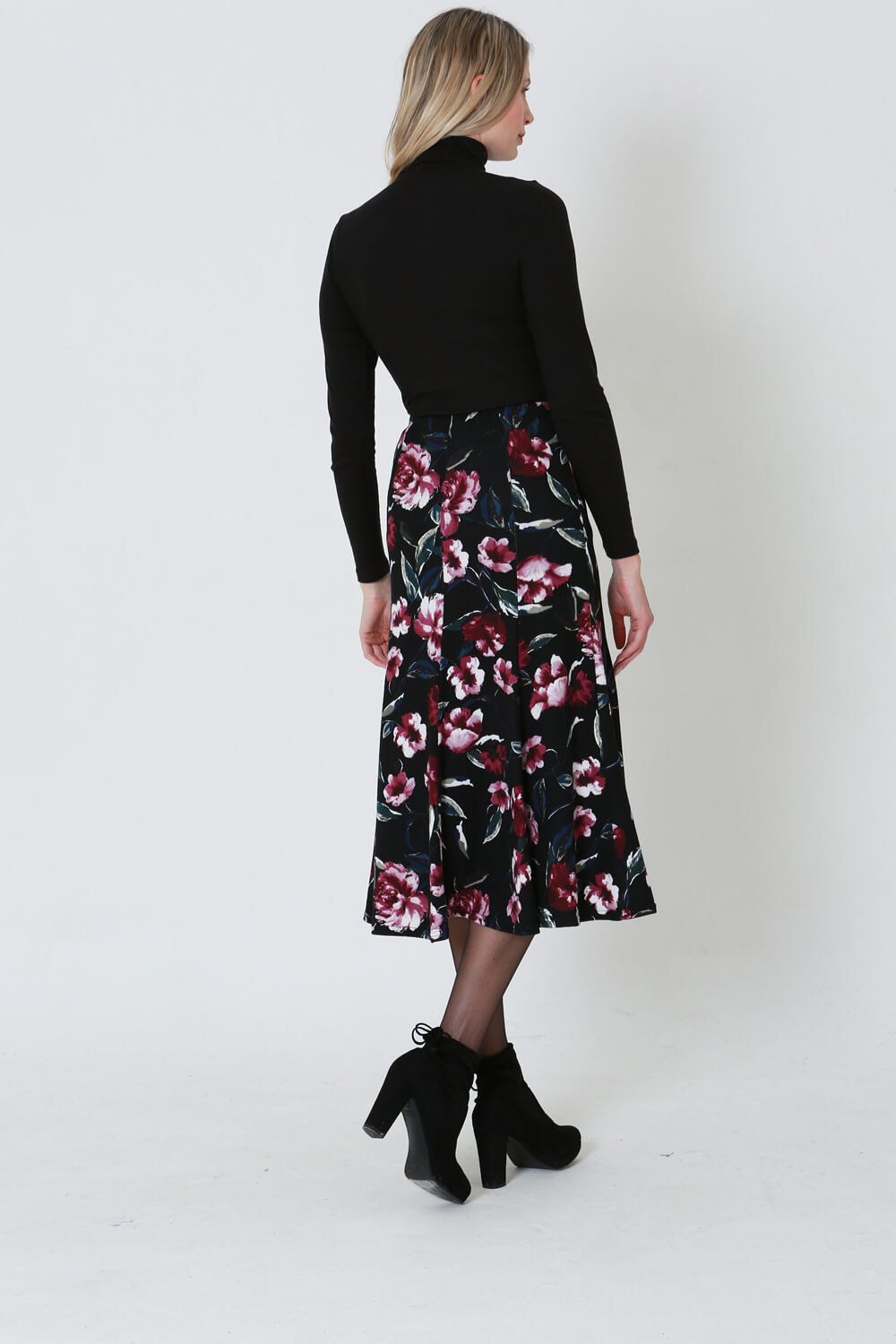 MAGENTA Julianna Floral Printed Midi Skirt, Image 2 of 4