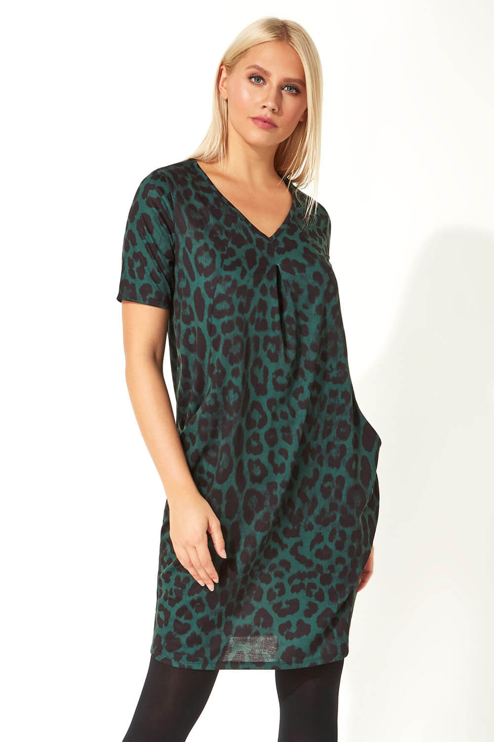 turquoise leopard print dress