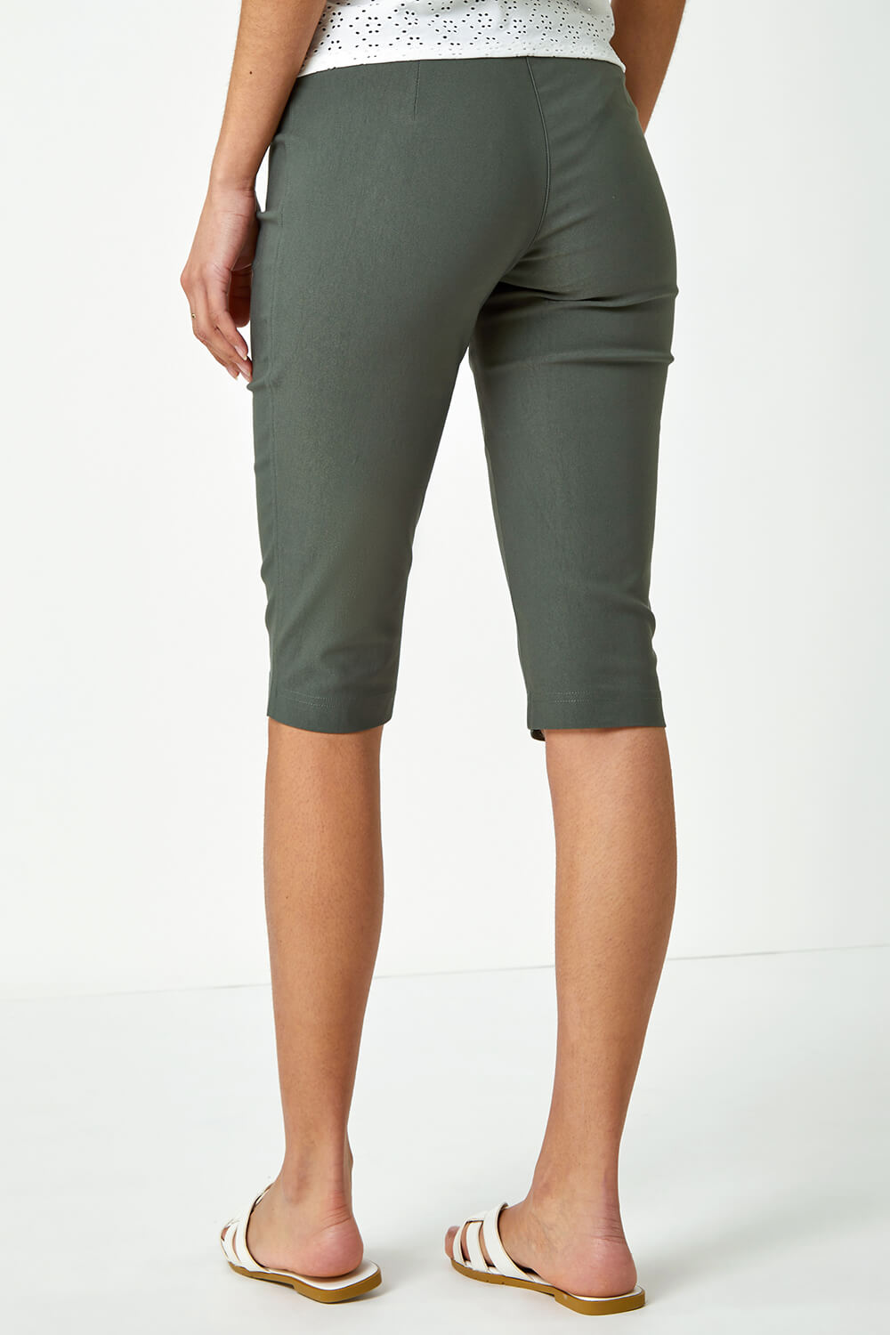 Forest  Knee Length Stretch Shorts, Image 3 of 6