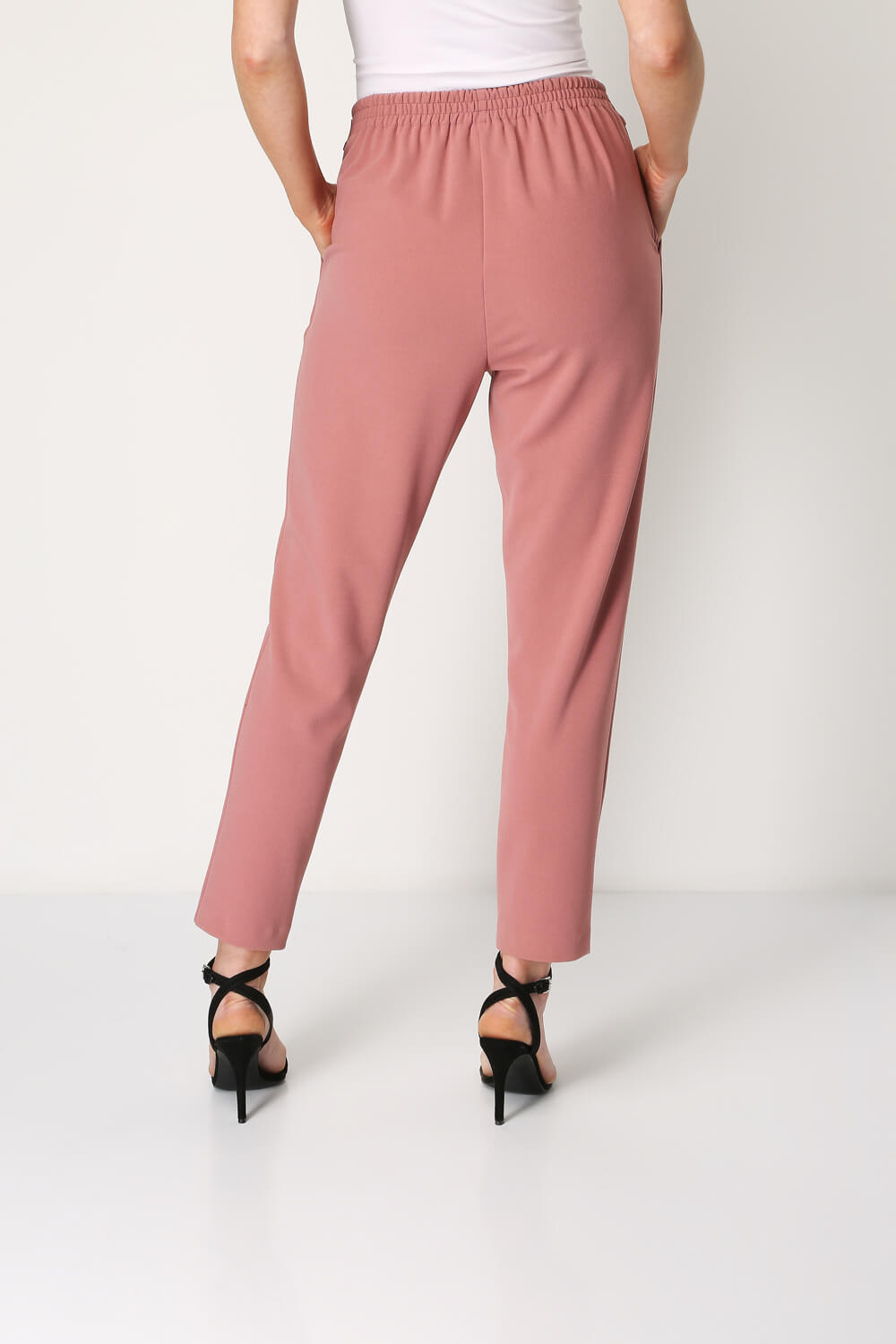PINK Belted Tailored Trousers , Image 3 of 5