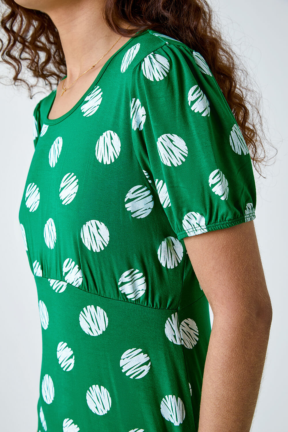Forest  Oversized Spot Print Stretch Dress, Image 5 of 5
