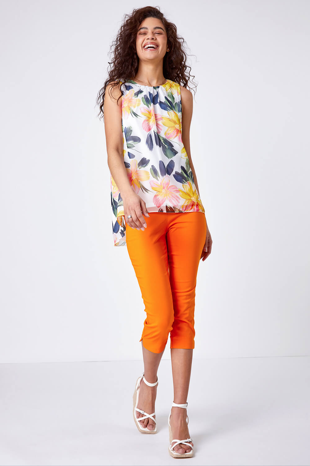 ORANGE Cropped Stretch Trouser, Image 4 of 6